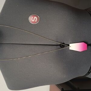 Pink white ombre pendant necklace